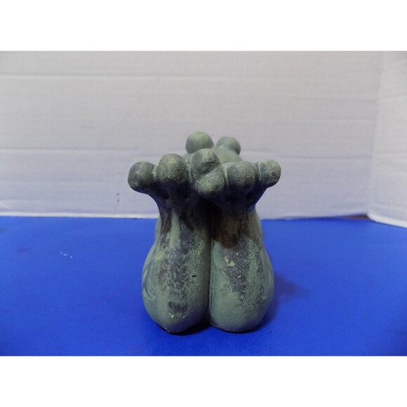NEW Green Frog Figurine Statue Frogs Plaster Posing - Picture 3 of 4
